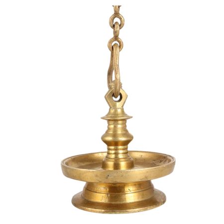 Handmade Vintage Oil Lamp for Hanging in South Indian Art