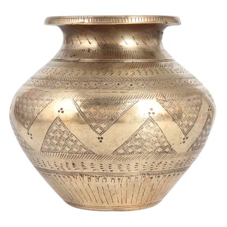 Vintage Glossy Water Pot Engraved with Beautiful Designs