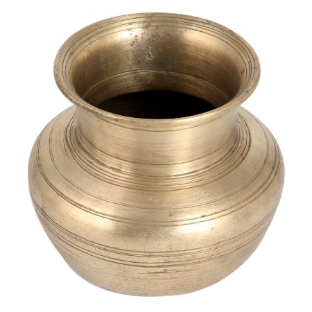 Glossy Vintage Used Brass Holy Water Pot