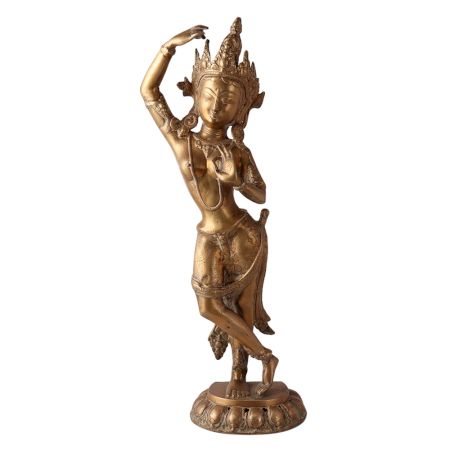 Brass Buddhist Maya Devi Statue in Tibetan Art