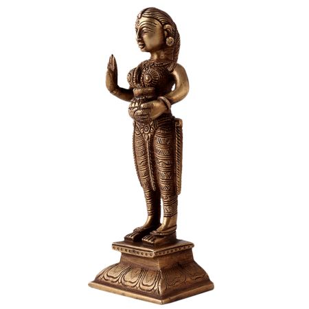 Brass Standing Lady Statue in Fine Art