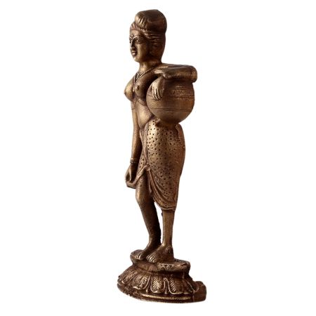 Brass Statue of Standing Lady in Half Plate