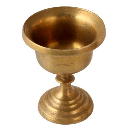 Footed Brass Butter Lamp Or Vase
