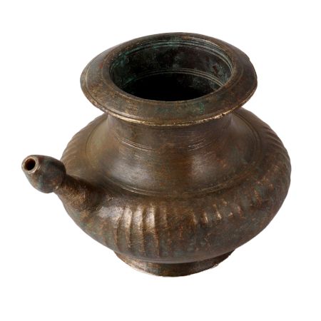 Brass Ribbed Holy Pot With Stout