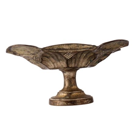 Brass Art Nouveau Fruit Bowl In Vintage Silver Finish