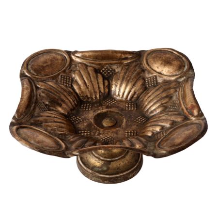 Brass Art Nouveau Fruit Bowl In Vintage Silver Finish