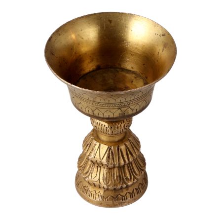 Brass Butter Lamp With A Cup And Long Stand