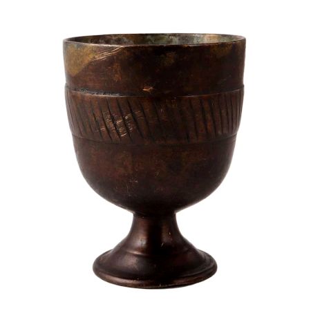Vintage Brass Holy Water Cup in Antique Finish