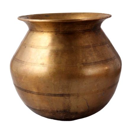 Indian Traditional Brass Cooking Pot Utensil