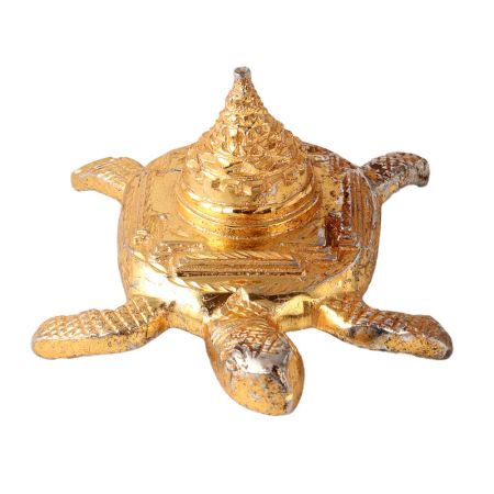 Brass Turtle Yantra Figurine in Elegant Golden Finish