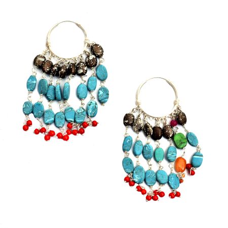 92.5 Sterling Silver High Quality Stunning Colorful Earrings