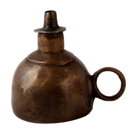 Dark Brown Coated Brass Oil Lamp