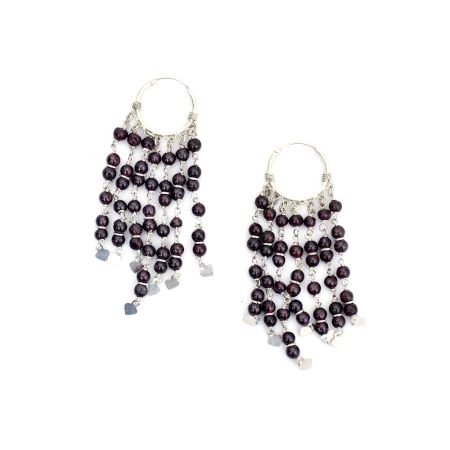 Black Beads Trendy Earrings in 92.5 Sterling Silver