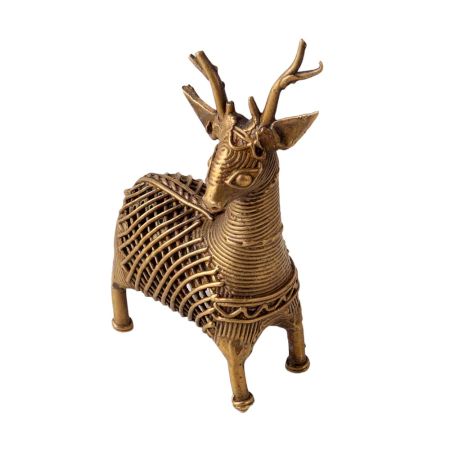 Brass Deer Dhokra Statue