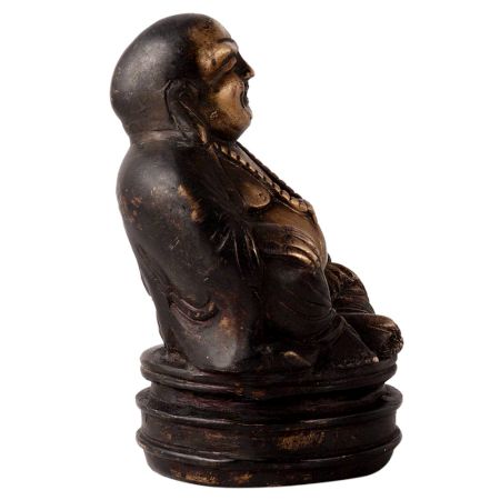 Brass Laughing Buddha Statue in Antique Finish