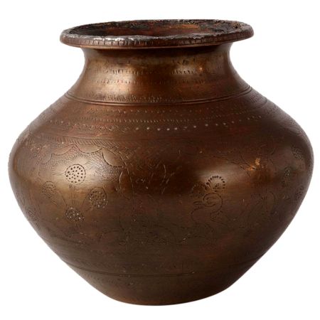 Elegant Brown Brass Water Pot for Home Decoration