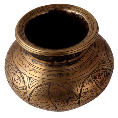 Brass Pot With Carved Fish Design