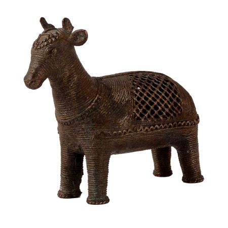 Handcrafted Brass Animal Statue in Tribal Art
