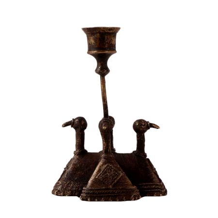 Handmade Brass Four Duck Head Candle Holder