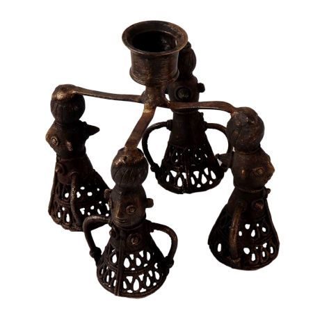 Handcrafted Brass Doll Candle Stand for Home Decoration