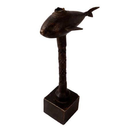 Brass Fish Candle Stand in Tribal Art