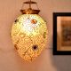White and Gold Regency style hanging glass light fixture