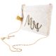 White Mrs Beaded Cross Body Sling Bag