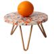 Wood And Resin Rainbow Speckled Cake Stand With Iron Legs