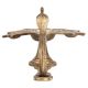 Brass Vintage Arti Lamp 8 Jyots with Cobra Handle