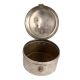 Round Brass Vintage Nickel Plated Food Box