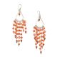 92.5 Sterling Silver Orange Round Beads Dangle Earrings