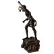 Brass Man Statue with Lamp in French Art