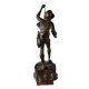 Brass Man Statue with Lamp in French Art