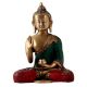 Brass Lord Buddha Statue in Colourful Stone Work
