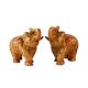 Hand Panted Marble Elephant Statue In Pair
