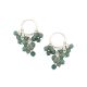 Round Green Onyx Beaded Hoop Earrings in 92.5 Sterling Silver