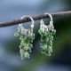 92.5 Sterling Silver Light Green Cluster Hoop Earrings
