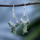 Round Peridot Bead Chandelier Earrings in 92.5 Sterling Silver