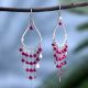 92.5 Sterling Silver Pink Chalcedony Hoop Chandeliers