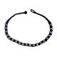 Tribal Black Thread and Oxidized Silver Bead Necklace