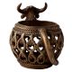 Vintage Brass Nandi Head Pot in Tribal Art