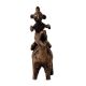 Small Brass Camel and Rider Statue in Tribal Folk Art