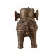 Small Brass Elephant Statue in Tribal Folk Art