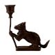 Brass Squirrel Candle Stand in Folk Art
