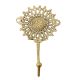 Single Brass Sunflower Wall Hook