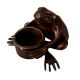 Elegant Brown Brass Frog with Pot in English Art