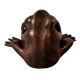 Elegant Brown Brass Frog with Pot in English Art
