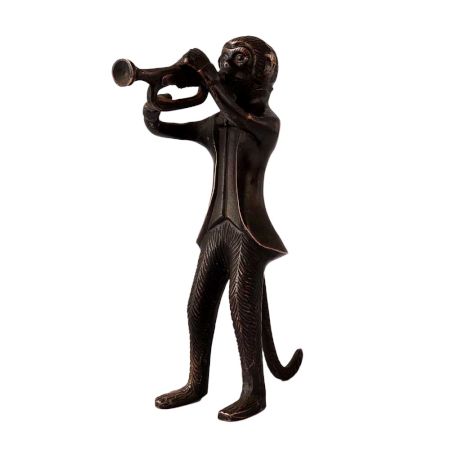 Monkey Musician Statue Art