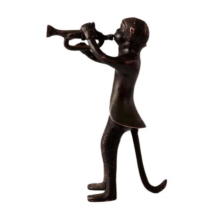 Monkey Musician Statue Art