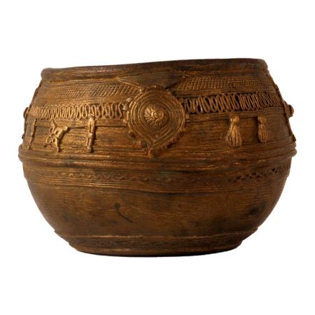 Traditional Rice Measurement or Mana Bowl in Antique Brown Finish